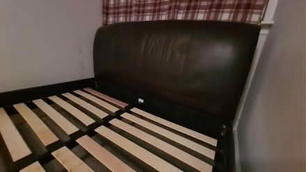 Photo of free Brown faux leather King size bed frame (Abbeyhill EH7) #1