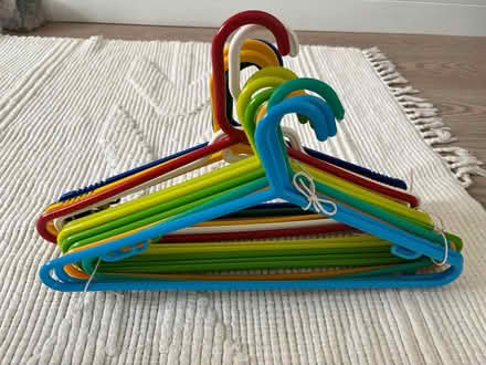 Photo of free Plastic coat hangers bright colours (Tooting SW17) #1