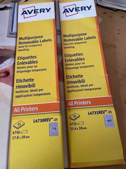 Photo of free Avery labels (Loughborough LE11) #1