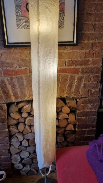 Photo of free Standing lamp, torn lampshade, EU (Guildford GU1 4) #1