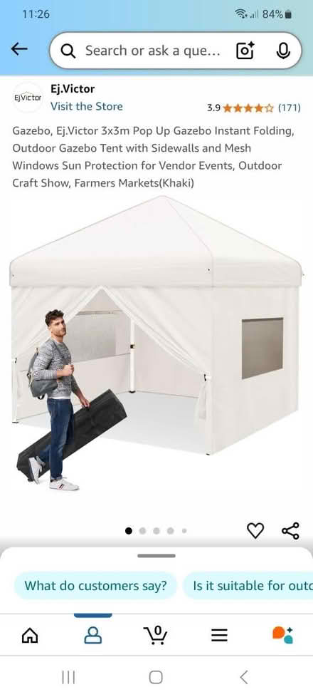 Photo of free 3 by 3m pop up gazebo white (S18 2ly) #1