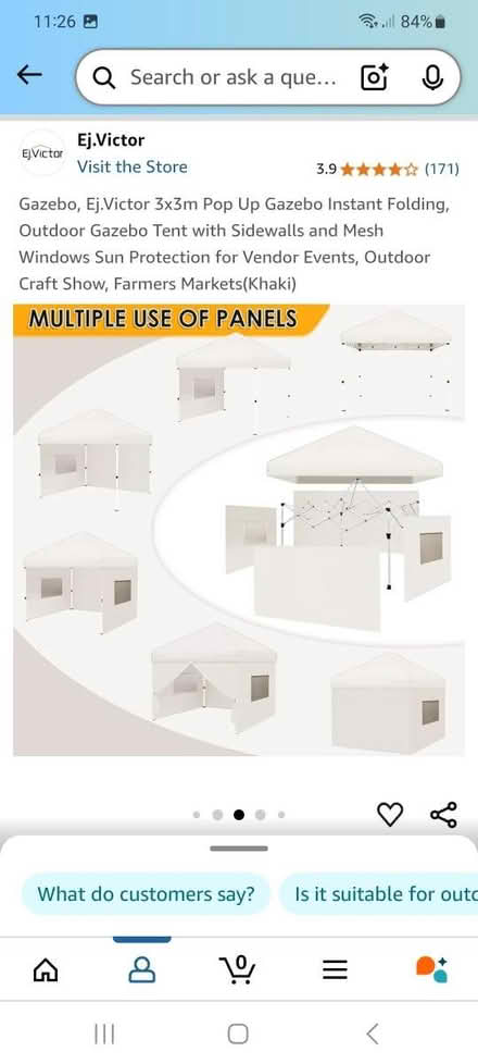 Photo of free 3 by 3m pop up gazebo white (S18 2ly) #3