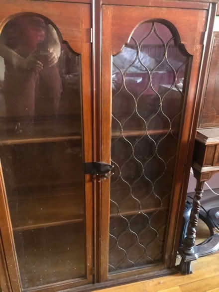 Photo of free Beautiful wood cabinet, glass doors (East Flatbush) #2