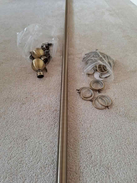 Photo of free brass curtain pole and fittings (Florence Park OX4) #1