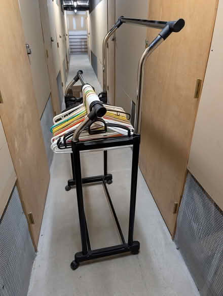 Photo of free Rolling double rod clothing rack (Somerville (Brickbottom)) #1