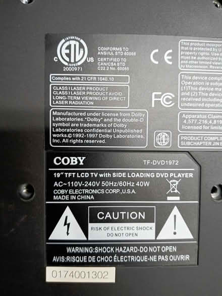 Photo of free 19 inch TV with remote (near Kuhl and Reaville) #2