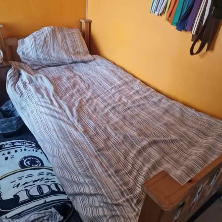 Photo of free Single Wooden Frame bed. Good condition (Linden GL1) #2