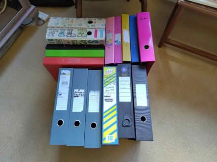 Photo of free 6 box files, Large & small files (ST15 Walton, Stone) #1