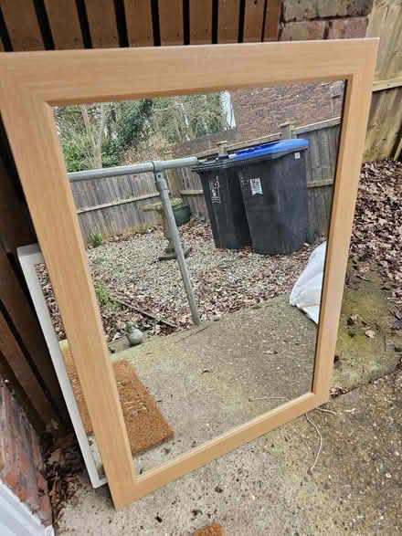 Photo of free Wooden framed mirror (GU21) #1