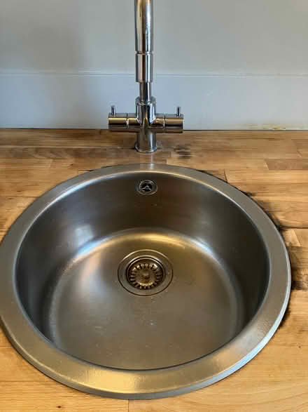 Photo of free Stainless steel sink, drainer, chopping board and mixer tap (Wargrave RG10) #1