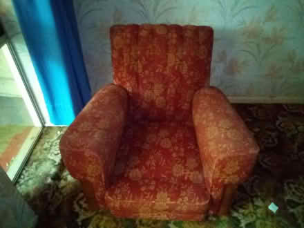 Photo of free Two Mid-Century Red flower pattern Arm chairs (Hoddesdon EN11) #3