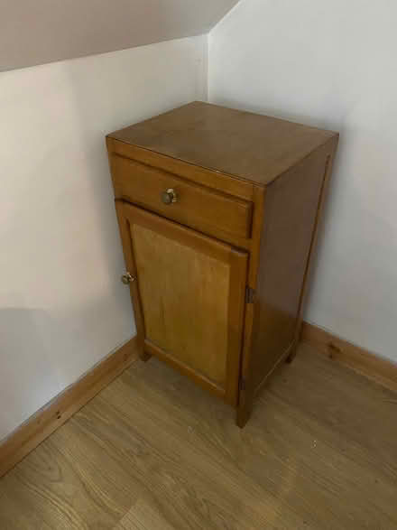 Photo of free Sm wood cabinet with brass knob (Mitcham) #1