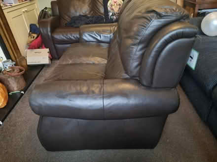 Photo of free One brown faux leather sofa (Stone ST15) #2