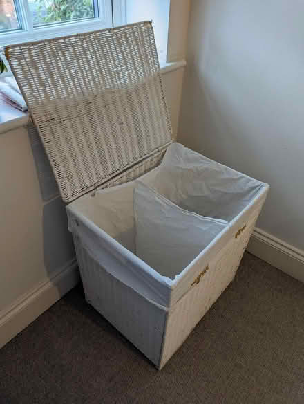 Photo of free White wicker laundry basket (SG5) #3