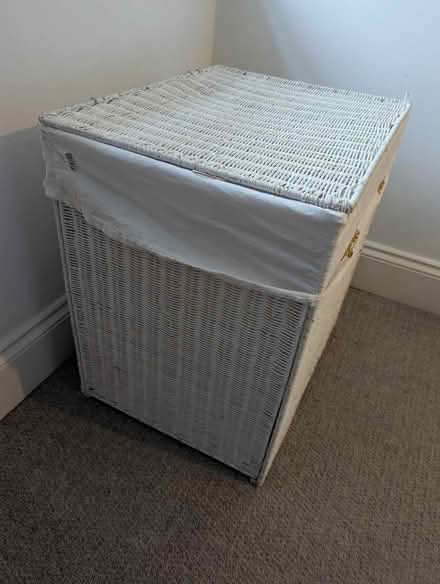 Photo of free White wicker laundry basket (SG5) #2