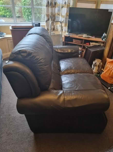 Photo of free One brown faux leather sofa (Stone ST15) #3
