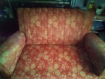 Photo of free Mid-Century Red Flower Pattern Sofa (Hoddesdon EN11) #2