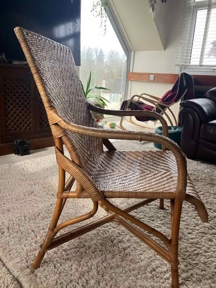 Photo of free Large bamboo and rattan chair (Coulsdon, nr, train station) #1