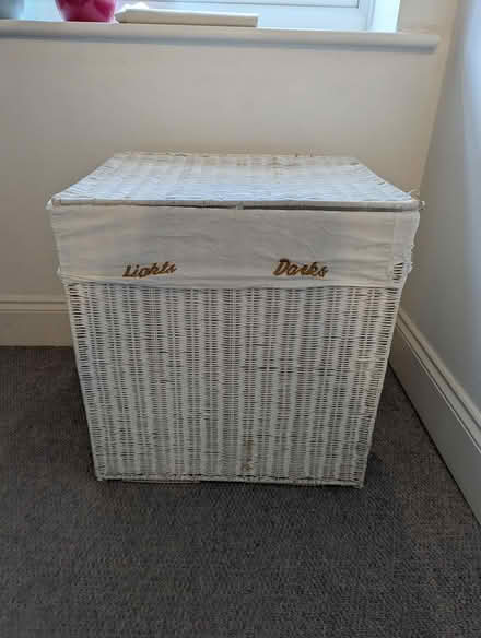 Photo of free White wicker laundry basket (SG5) #1