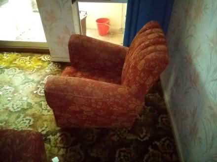 Photo of free Two Mid-Century Red flower pattern Arm chairs (Hoddesdon EN11) #2