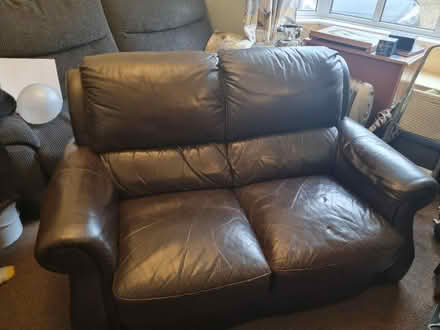 Photo of free One brown faux leather sofa (Stone ST15) #1