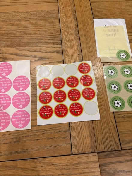 Photo of free Thanks 4coming to my party stickers (Southfields SW19) #1