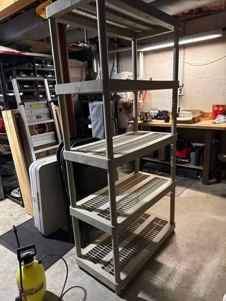 Photo of free Plastic storage shelves (Bedford NH) #1