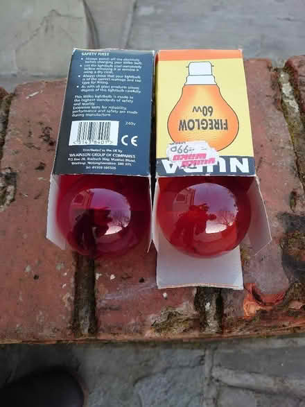 Photo of free 2 x 60 Watt Red Fireglow Bulbs New (Southport PR9) #2
