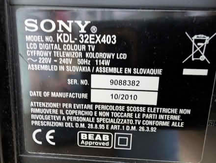 Photo of free 32" Sony Bravia TV (Rugby, Bilton, CV22) #4