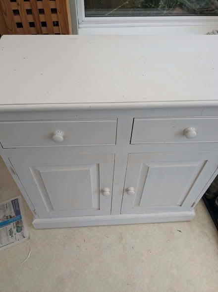 Photo of free Pine Cupboard. Painted white. Good quality wood. (Earwig Corner BN7) #2