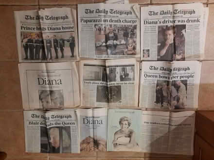 Photo of free Original newspapers death of Diana (Harrogate HG2) #1