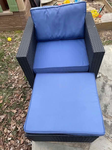Photo of free Patio wicker rattan chair/ottoman (Mclean (off Kirby Rd)) #3