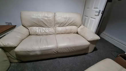 Photo of free Cream leather sofa suite (M11 clayton) #3
