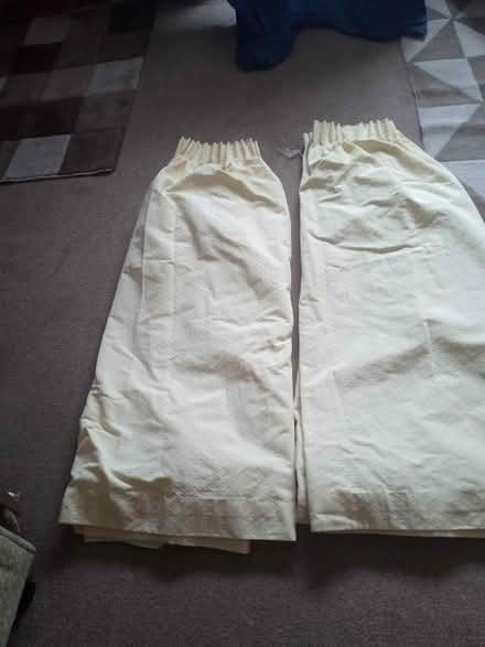 Photo of free Pale yellow Lined curtains (SS0 Westcliff) #1