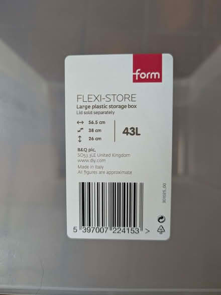 Photo of free Large plastic container (Halton LA2) #3