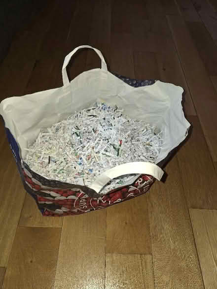 Photo of free Bag of shredded paper (Malvern Link WR14) #1