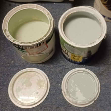 Photo of free 2 x part-used 2.5L tins of Light Green Silk Emulsion Paint (Primrose LA1) #2