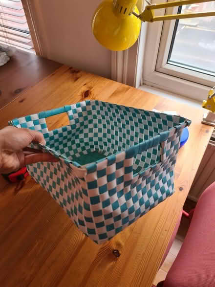 Photo of free Checkered storage caddy (Wood green N22) #1