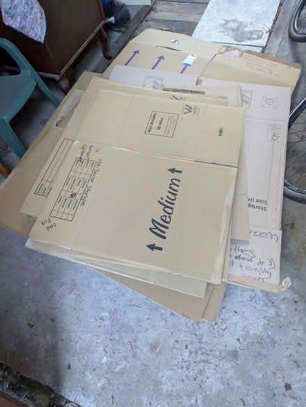 Photo of free Cardboard packing boxes, plus 2 wardrobe boxes (used) (Park Central B15) #1