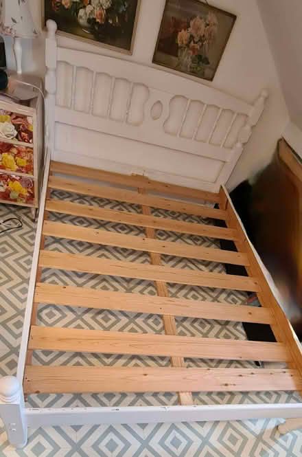 Photo of free Double Bed Frame Painted White (Abbeyhill EH7) #1
