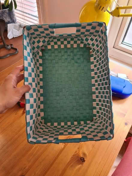 Photo of free Checkered storage caddy (Wood green N22) #2