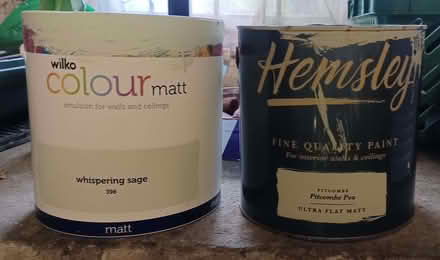 Photo of free 2 x mostly-used 2.5L tins of Light Green Matt Emulsion paint (Primrose LA1) #1