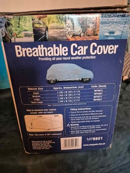 Photo of free Maypole breathable car cover - Small (Shefford Hardwick SG17) #1