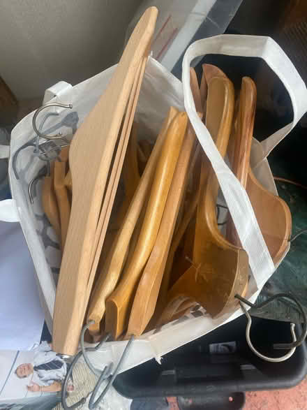 Photo of free Wooden coat hangers about 15 (Horndean PO8) #1