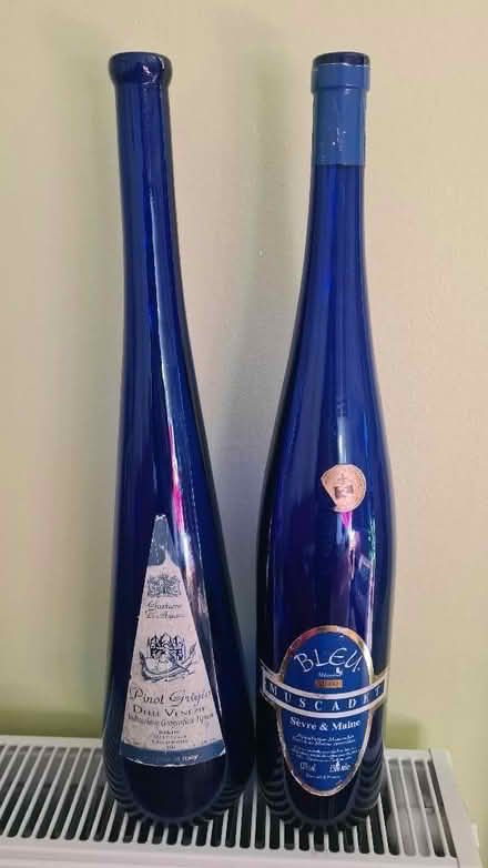 Photo of free Tall Blue Wine Bottles (Panshanger AL7) #1