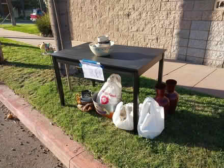 Photo of free Indoor table, pots, glass (92103) #1
