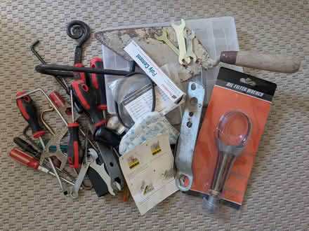 Photo of free Job lot of screwdrivers, tools, screws and storage box (Earwig Corner BN7) #1