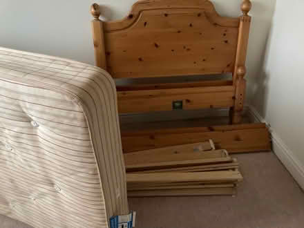 Photo of free Single pine bed frame (Wheatley OX33) #3