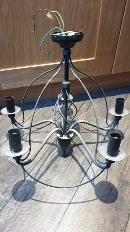 Photo of free chandelier. 5 arms. black metal. two (Dimbles WS13) #4