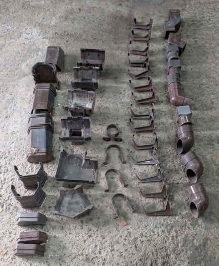 Photo of free Brown plastic gutter and downspout fittings. (Bowerham LA1) #1